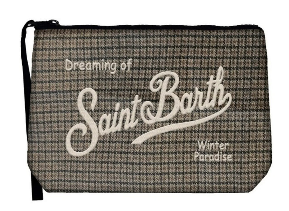 MC2 SAINT BARTH POCHETTE ALINE FLANNEL DA UOMO PIED DE POULE 61 EMB