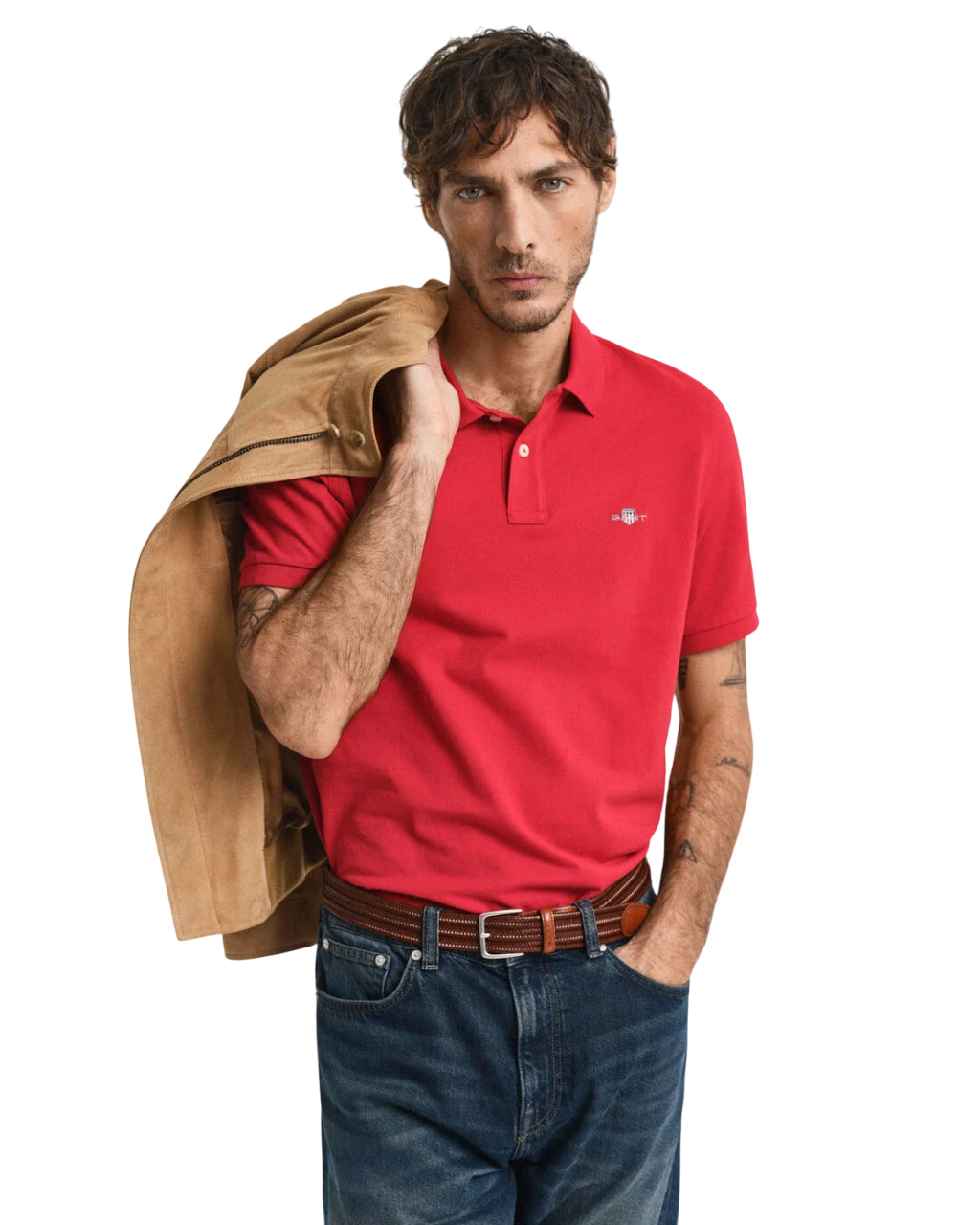 GANT POLO SHIELD IN PIQUE' REGULAR FIT RUBY RED