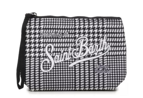 MC2 SAINT BARTH POCHETTE ALINE GLEN CHECK BIANCO NERO