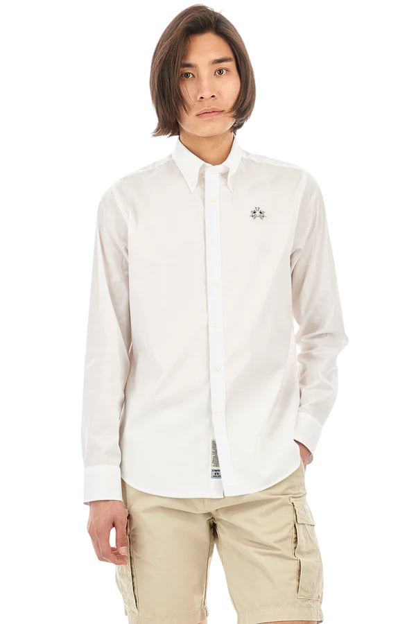 LA MARTINA CAMICIA DA UOMO SLIM FIT LEON OPTIC WHITE