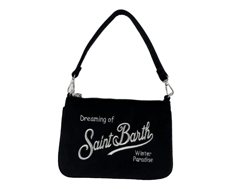 MC2 SAINT BARTH POCHETTE PARISIENNE MINI VELVET NERO