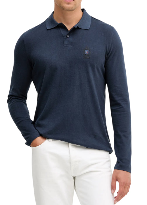 AERONAUTICA MILITARE POLO IN COTONE PATCH FRECCE TRICOLORI BLU