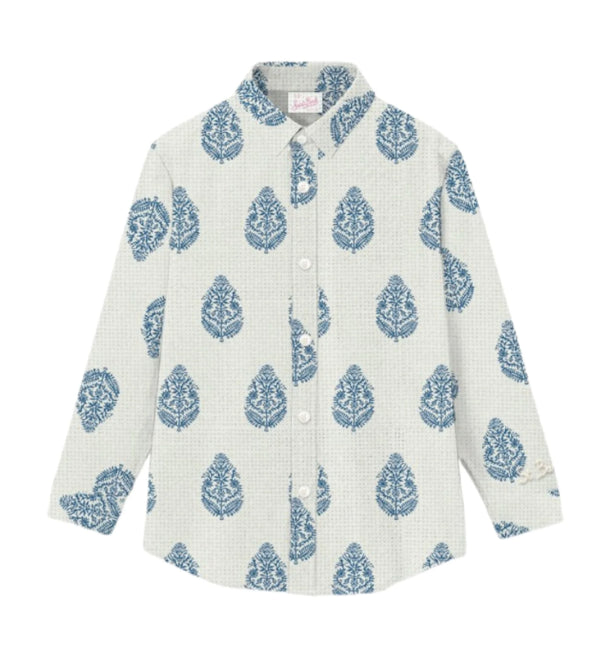 MC2 SAINT BARTH CAMICIA BRIGITTE CON RICAMI ALL OVER COLORE BIANCO