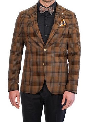 MANUEL RITZ GIACCA A QUADRI MARRONE