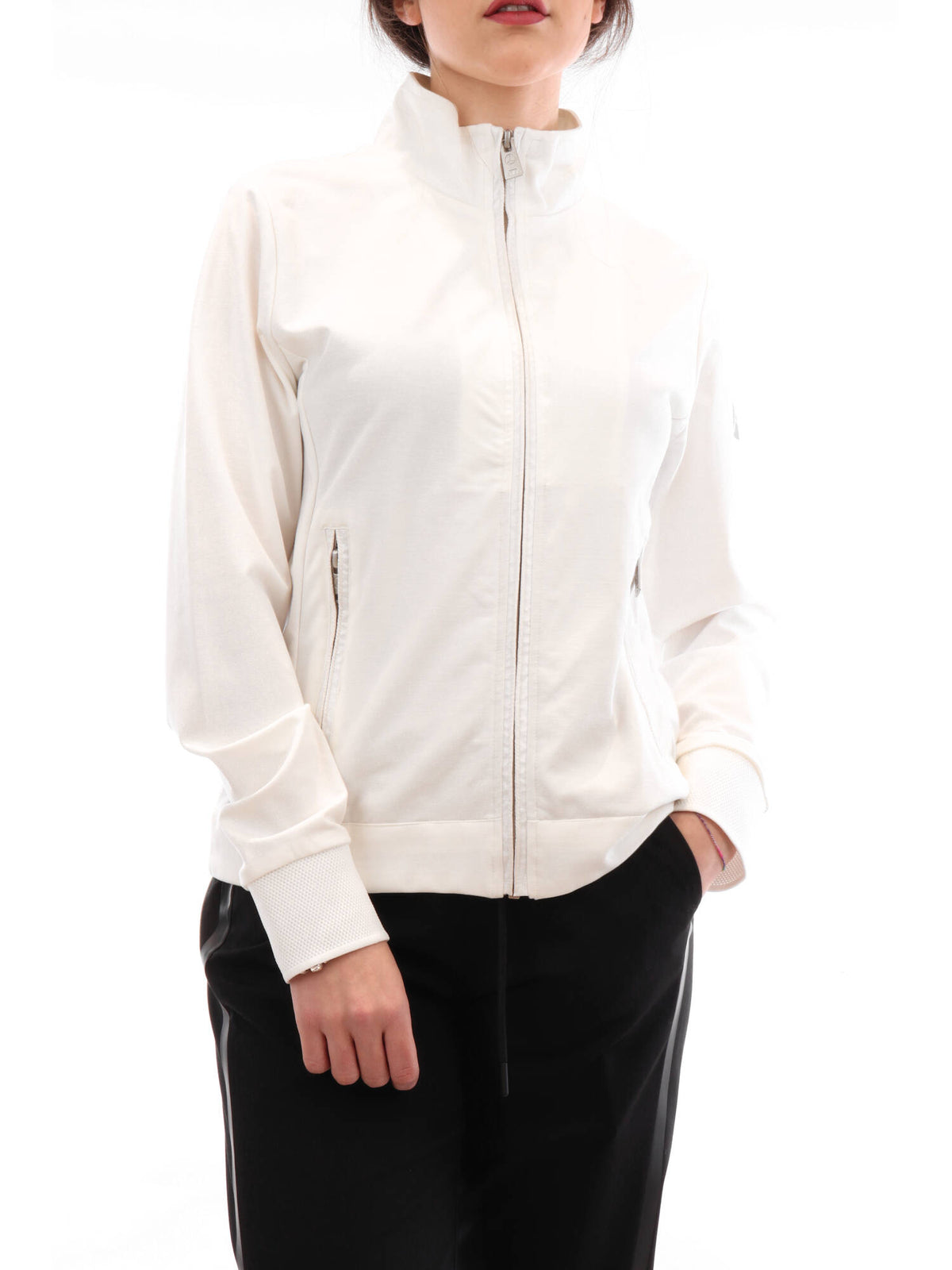 PEOPLE OF SHIBUYA FELPA CON ZIP KINTAI COLORE BIANCO