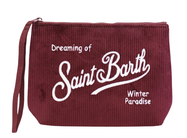 MC2 SAINT BARTH POCHETTE ALINE CORDUROY BORDEAUX