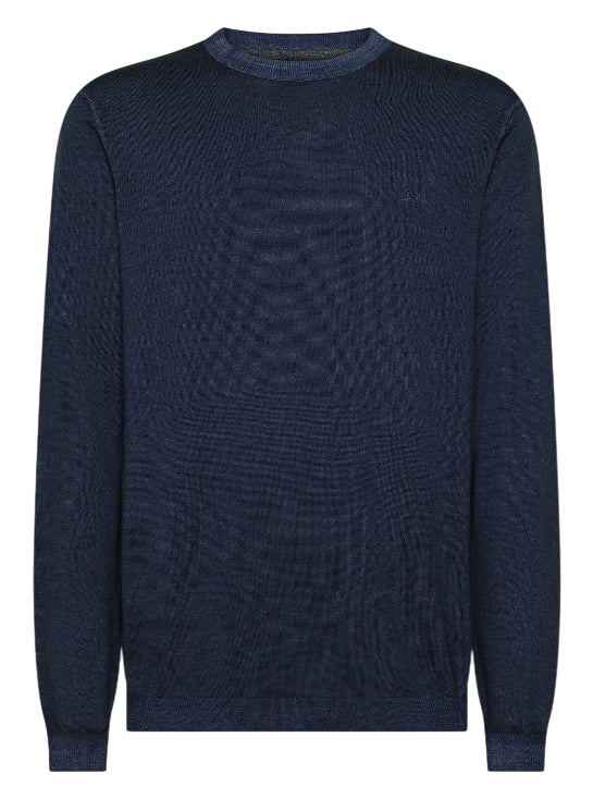 SUN68 UOMO MAGLIA IN LANA VINTAGE COLORE NAVY BLUE