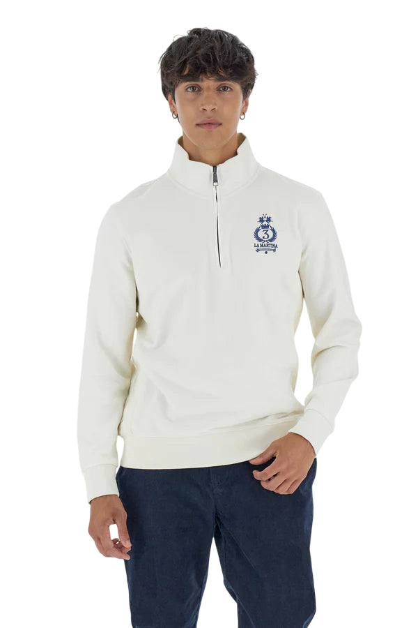 LA MARTINA FELPA UOMO COLLO ALTO POLO CLUB BUNTER CREMA