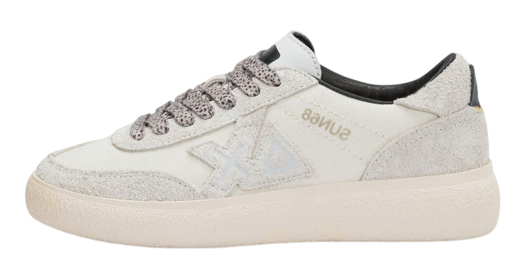 SUN68 SNEAKERS DONNA SALLY IN NYLON E SUEDE COLORE BIANCO
