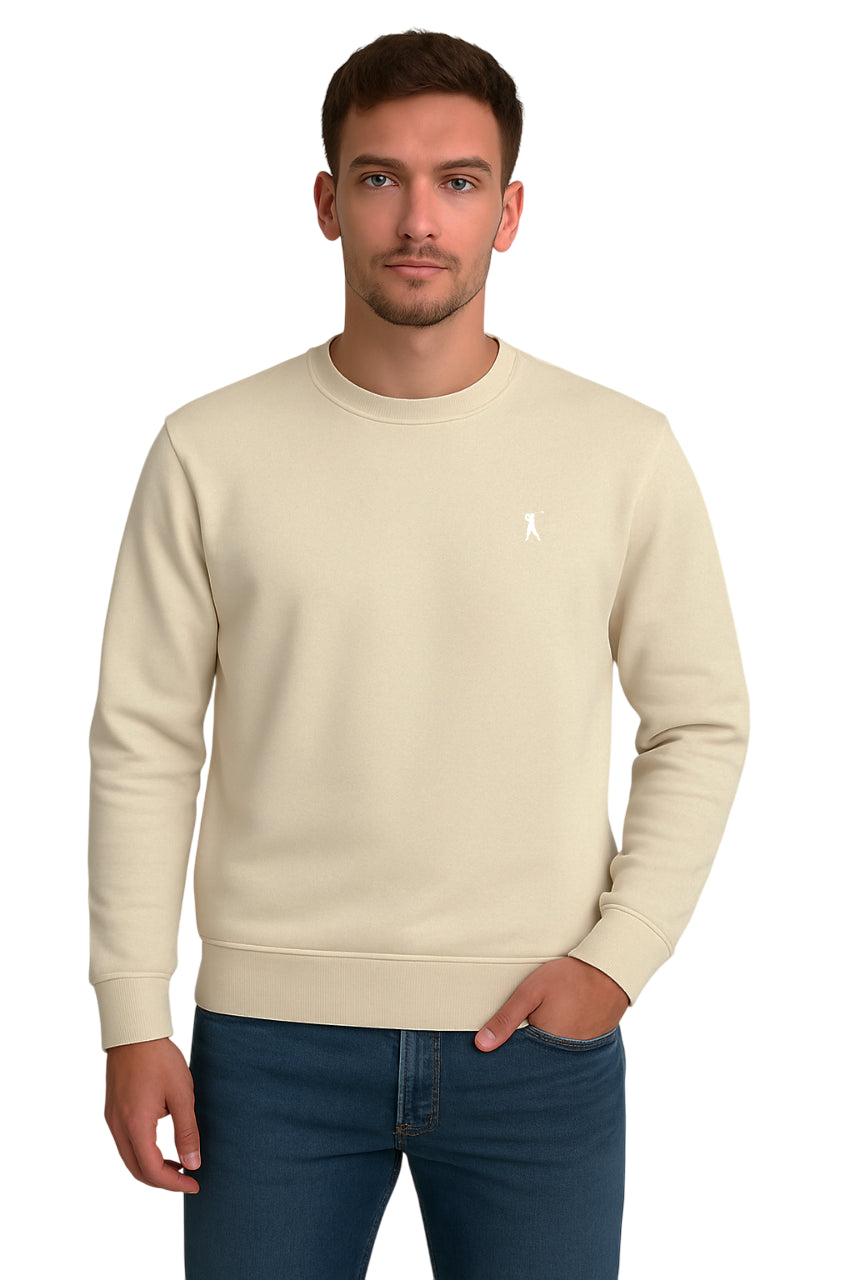 MARK MIDOR FELPA GIROCOLLO 100% COTONE COL AVORIO