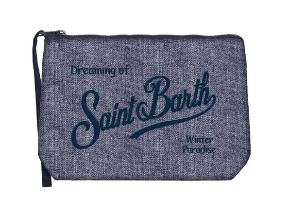 MC2 SAINT BARTH POCHETTE ALINE FLANNEL DA UOMO BLUE NAVY ROYAL BLU