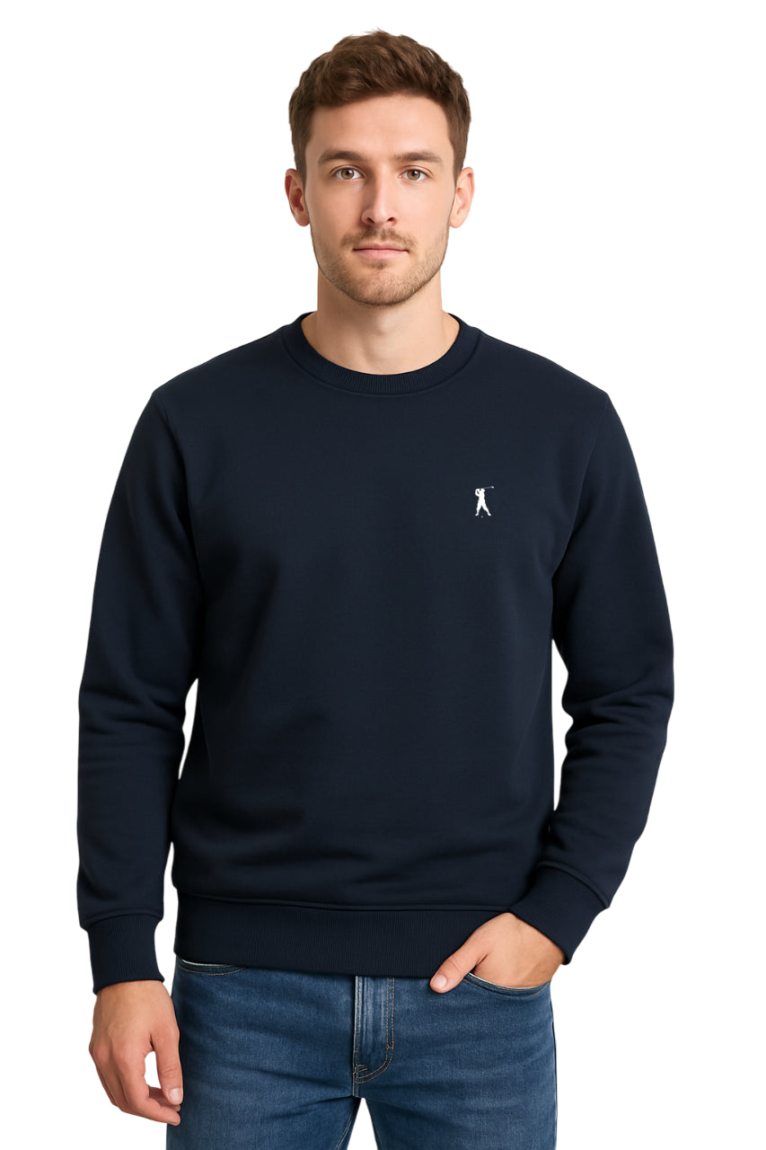 MARK MIDOR FELPA GIROCOLLO 100% COTONE COL BLU