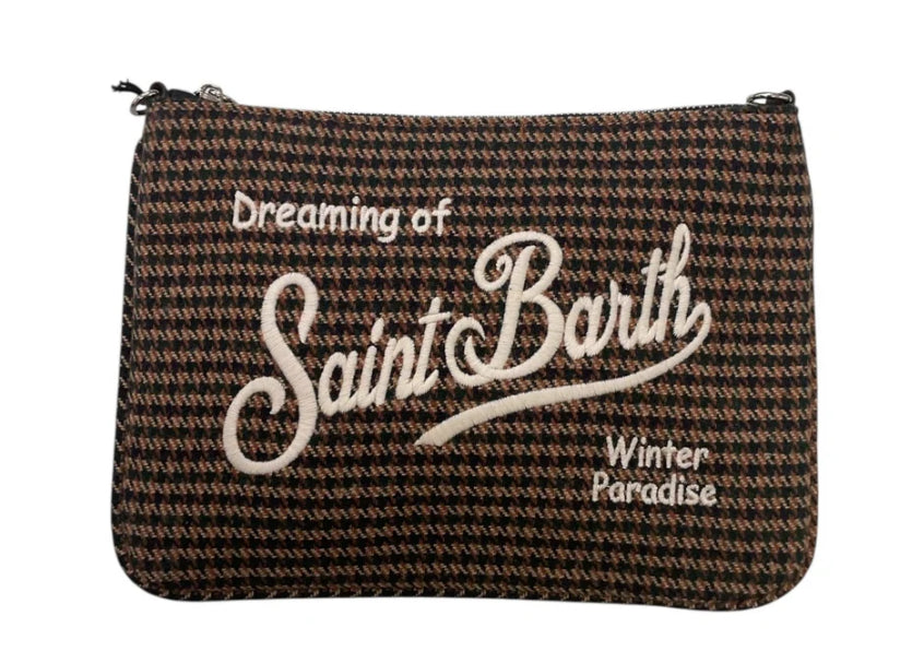 MC2 SAINT BARTH POCHETTE PARISIENNE WOOL PIED DE POULE SOFT