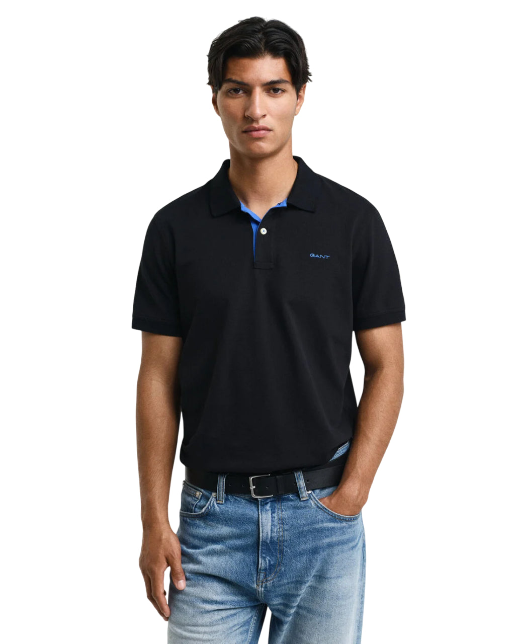 GANT UOMO POLO PIQUET IN CONTRASTO BLACK