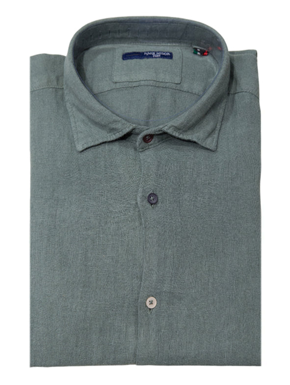 MARK MIDOR CAMICIA IN PURO LINO COLORE VERDE