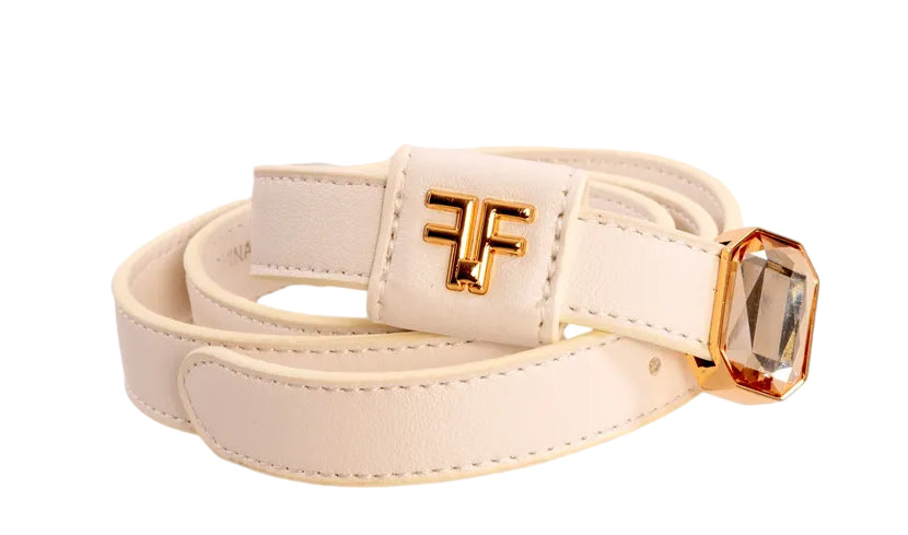 FRACOMINA CINTURA CON APPLICAZIONE GIOIELLO COLORE MILK