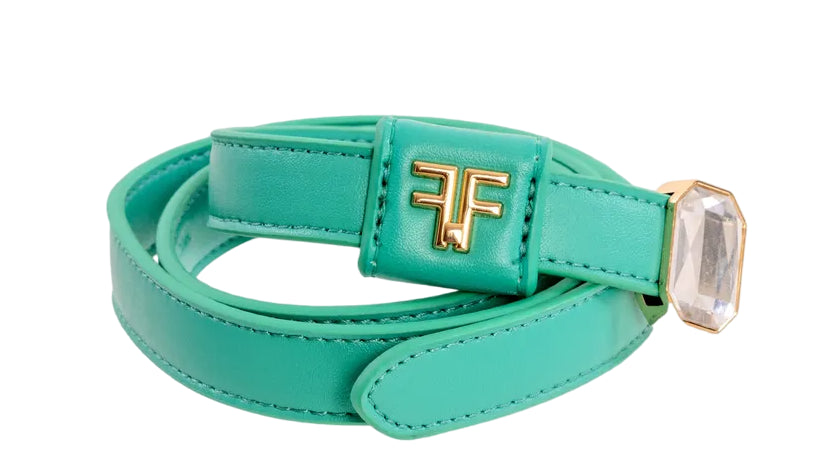FRACOMINA CINTURA CON APPLICAZIONE GIOIELLO COLORE TURCHESE