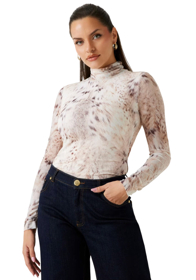 MARCIANO BY GUESS TOP MESH STAMPA ANIMALIER