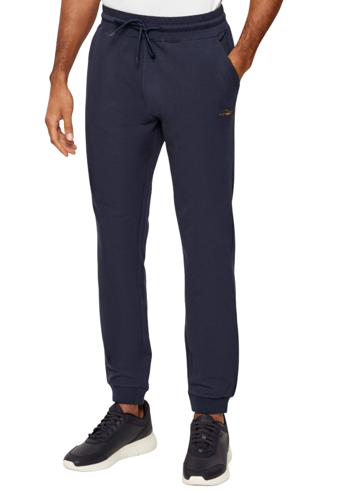 AERONAUTICA MILITARE PANTALONI TUTA FELPATI BLU NAVY
