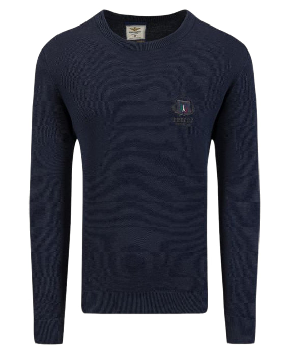 AERONAUTICA MILITARE MAGLIONE GIROCOLLO COLORE DARK BLU