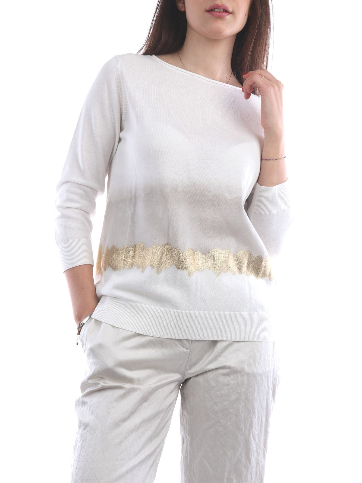 FABIANA FILIPPI MAGLIA IN COTONE COLORE BIANCO