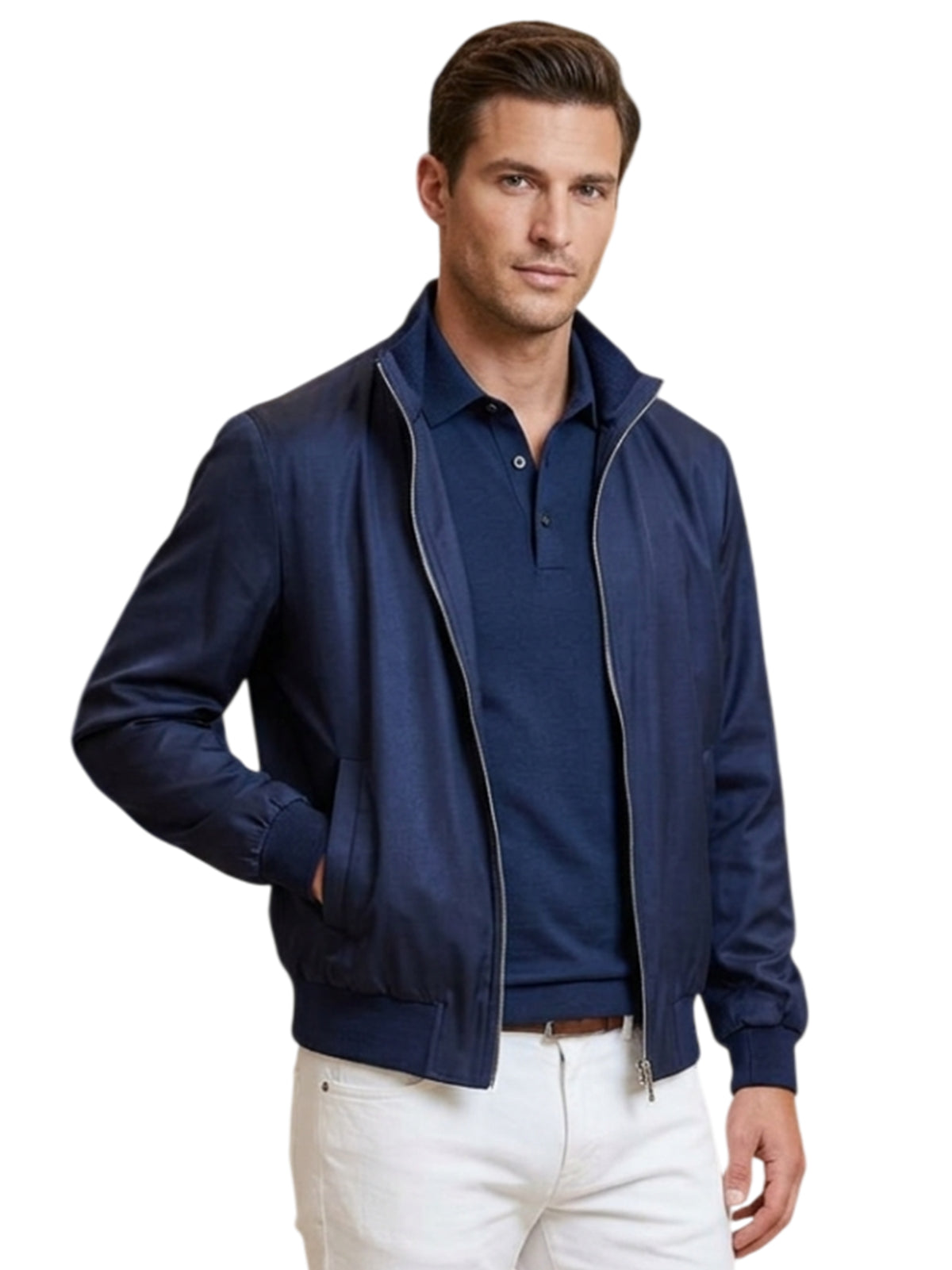 MARK MIDOR BOMBER IN MISTO COTONE COLORE BLU