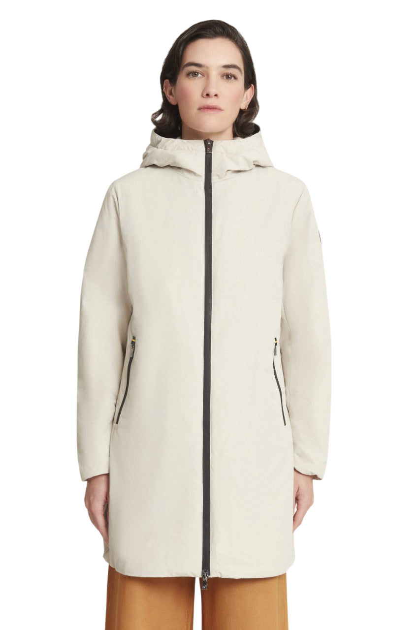 CIESSE PIUMINI GIACCA LUNGA IMBOTTITA MATILDA CON CAPPUCCIO COLORE BEIGE