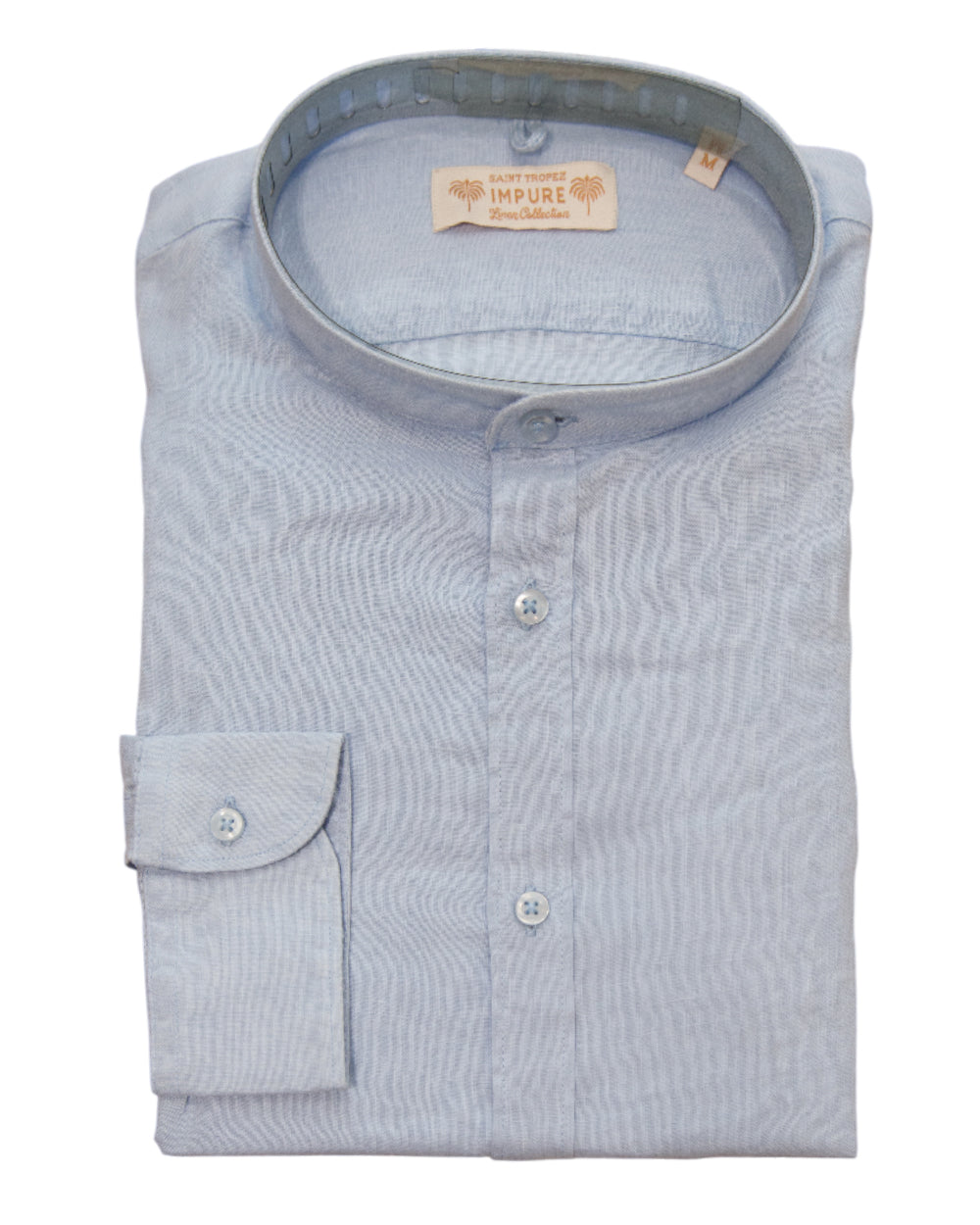 IMPURE CAMICIA COREANA 100% LINO COLORE SKY