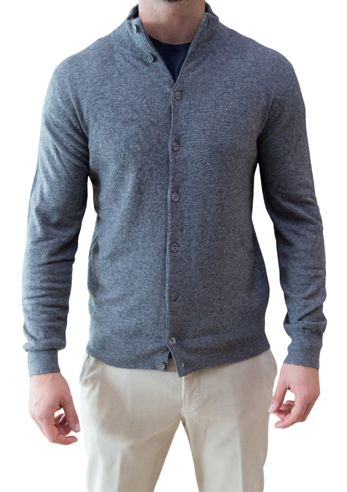 MARK MIDOR CARDIGAN MISTO CASHMERE COLORE GRIGIO MEDIO