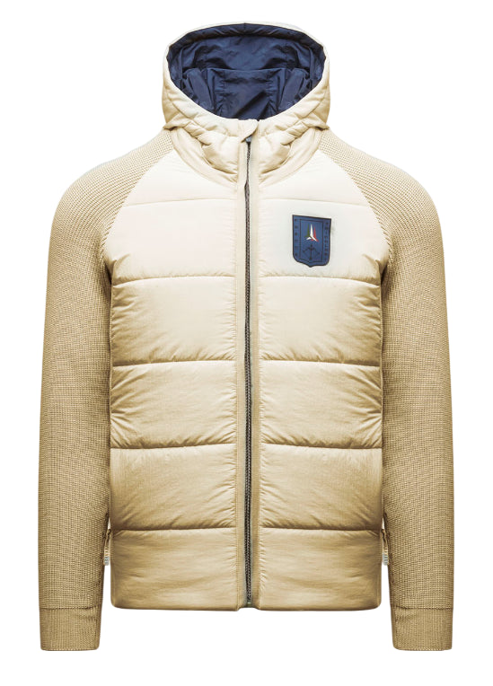 AERONAUTICA MILITARE GIACCA IMBOTTITA IN NYLON E MAGLIA BEIGE PELLICAN