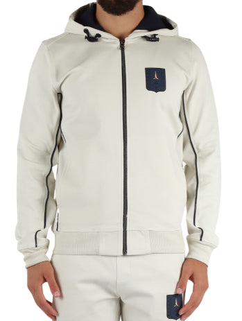 AERONAUTICA MILITARE FELPA CON ZIP E CAPPUCCIO COLOR GHIACCIO