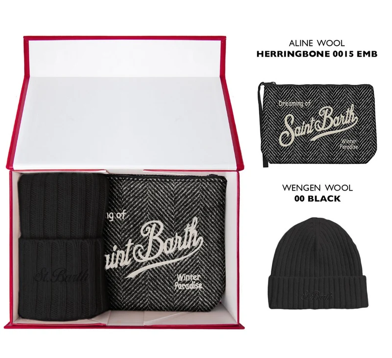 MC2 SAINT BARTH SET REGALO UOMO CHRISTMAS BOX-HERRINGBONE NERO