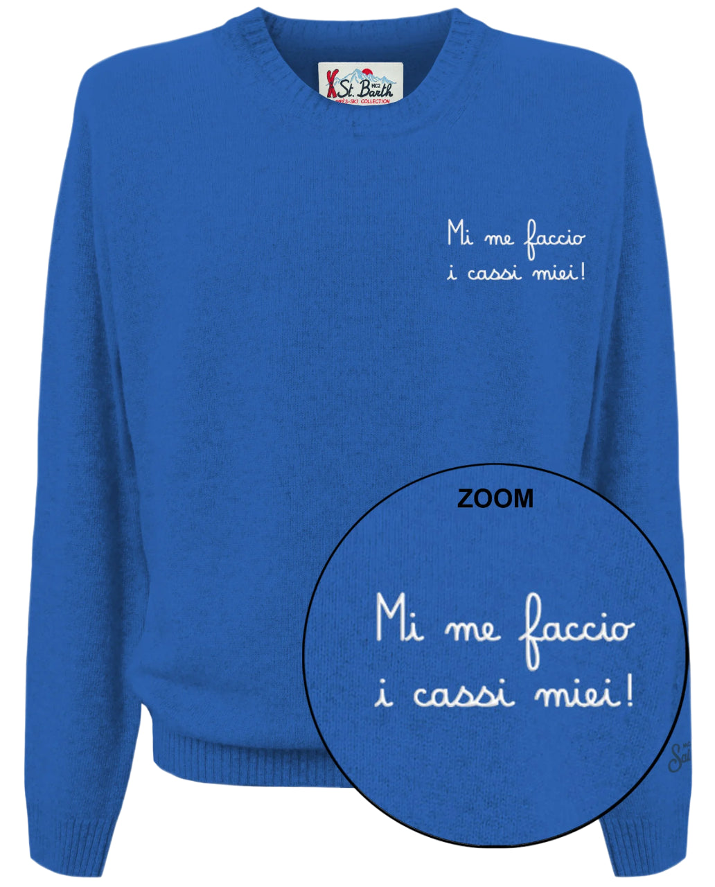 MC2 SAINT BARTH UOMO PULLOVER VACANZE DI NATALE MI ME FACCIO ROYAL BLU