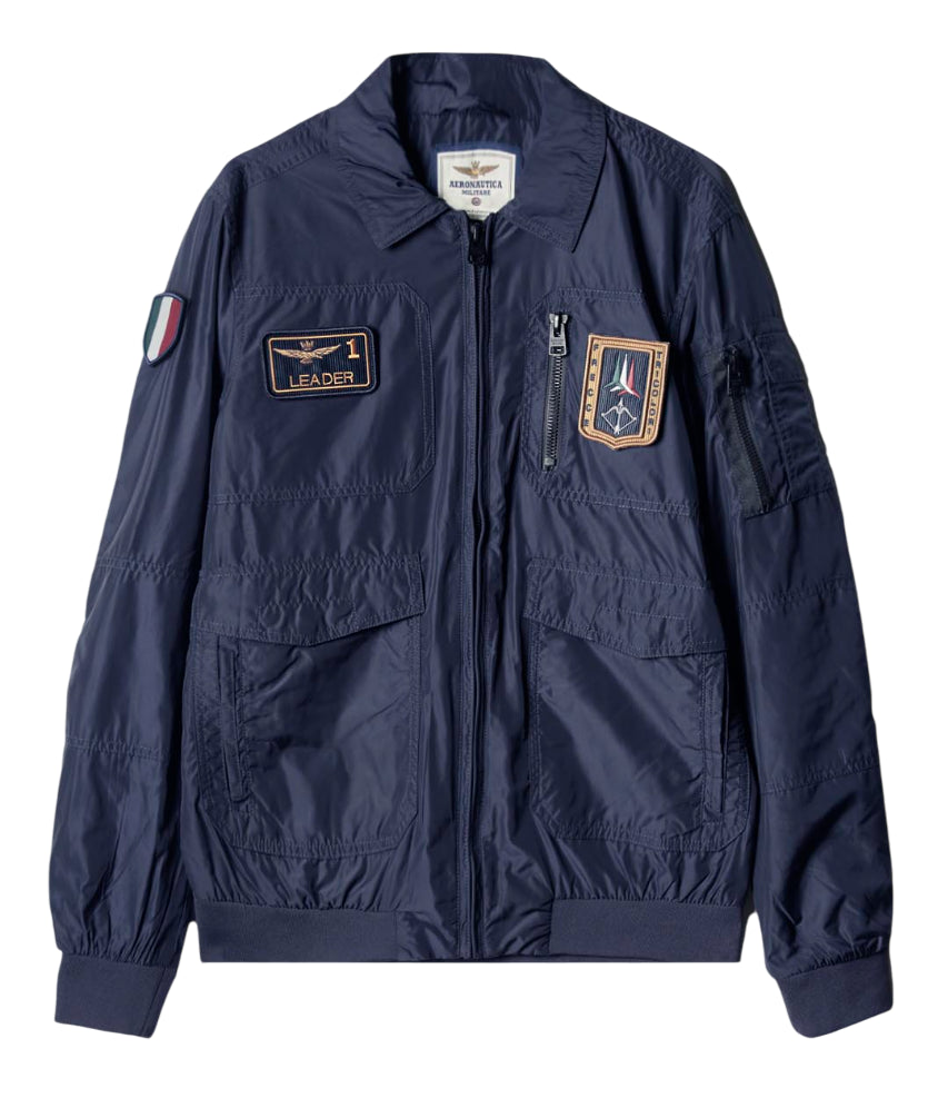 AERONAUTICA MILITARE BOMBER GIACCA PILOT FRECCE TRICOLORI BLU NAVY
