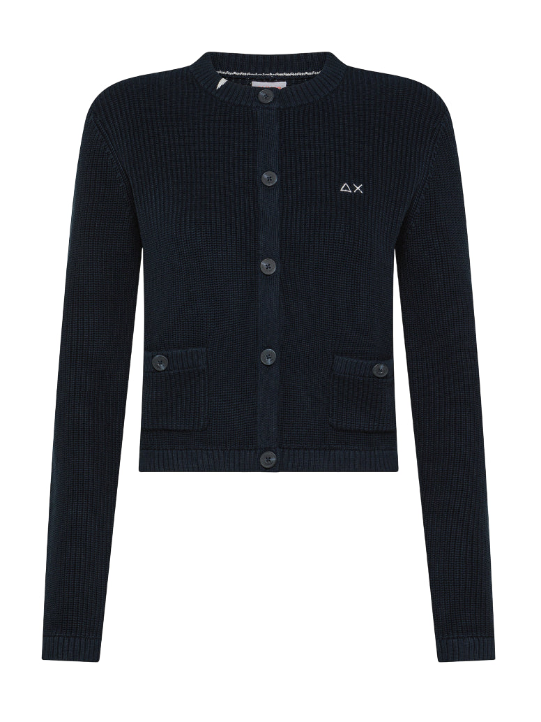 SUN68 MAGLIA DONNA JACKET SWEATER NAVY BLUE
