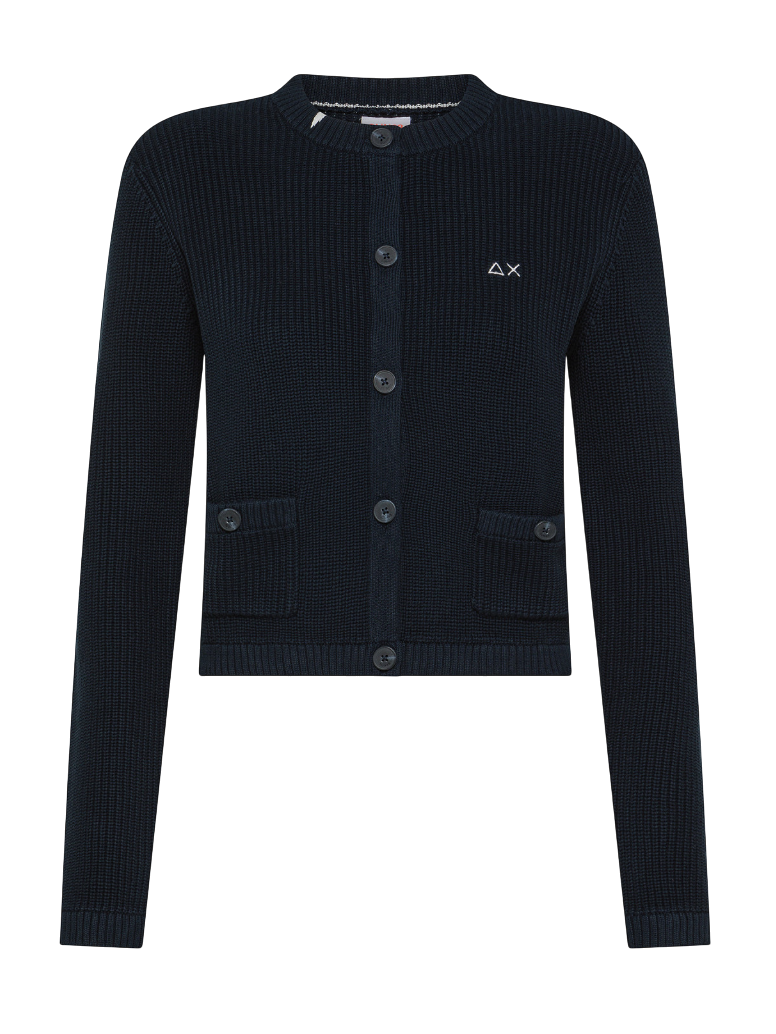 SUN68 MAGLIA DONNA JACKET SWEATER NAVY BLUE