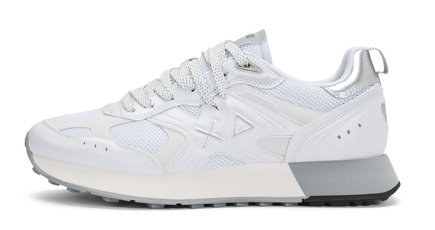 SUN68 SNEAKERS UOMO JAKI 2.0 SILVER IN MESH BIANCO