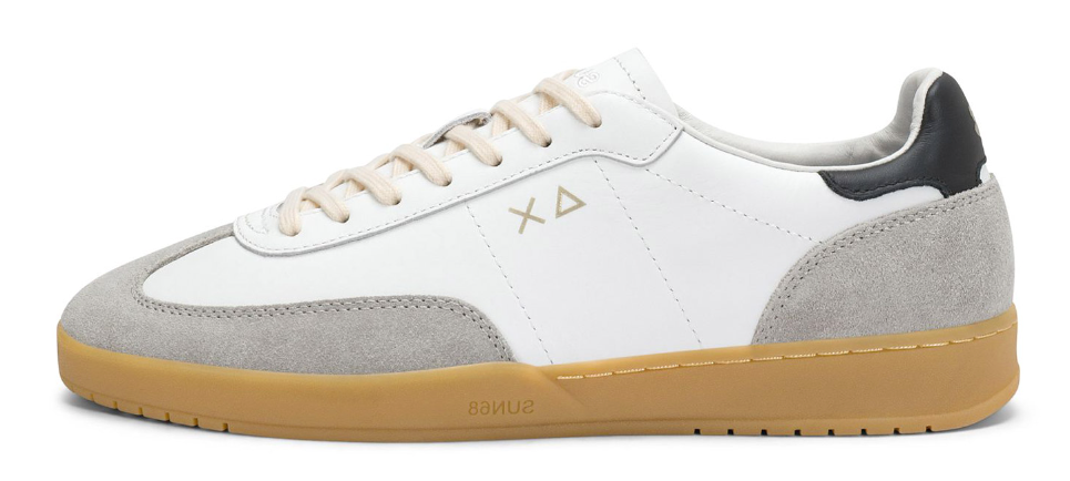 SUN68 SNEAKERS CALIFORNIA SUN LEATHER GRIGIO CHIARO