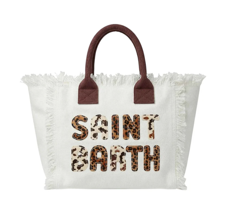 MC2 SAINT BARTH BORSA VANITY 00326L SB 01 ANIMALIER PATCH BIANCO