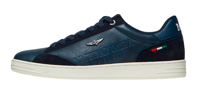 AERONAUTICA MILITARE SNEAKERS LOW TOP IN SIMIL PELLE BLU NAVY