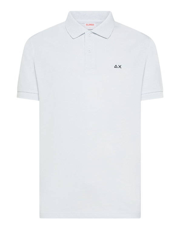 SUN68 UOMO POLO CON STAMPA PAISLEY IN COTONE BIANCO