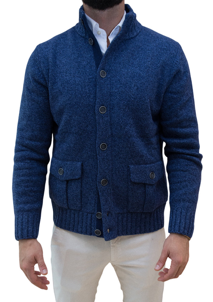 MARK MIDOR CARDIGAN IN MAGLIA COLORE DENIM