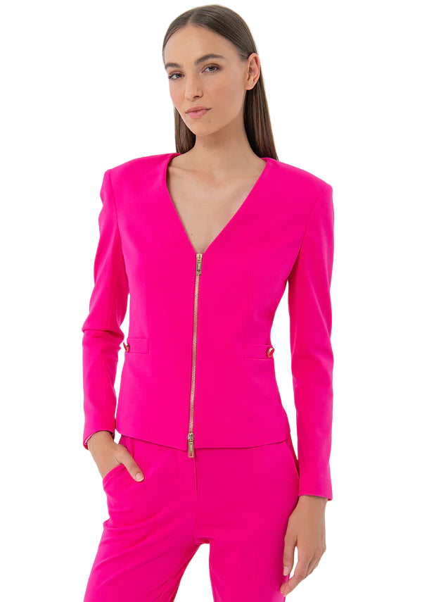 FRACOMINA GIACCA SLIM IN TESSUTO TECNICO STRETCH FUXIA