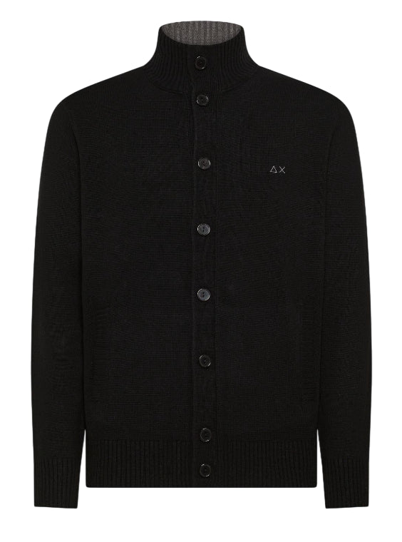SUN68 CARDIGAN UOMO IN LANA E CASHMERE CON BOTTONI COLORE NERO