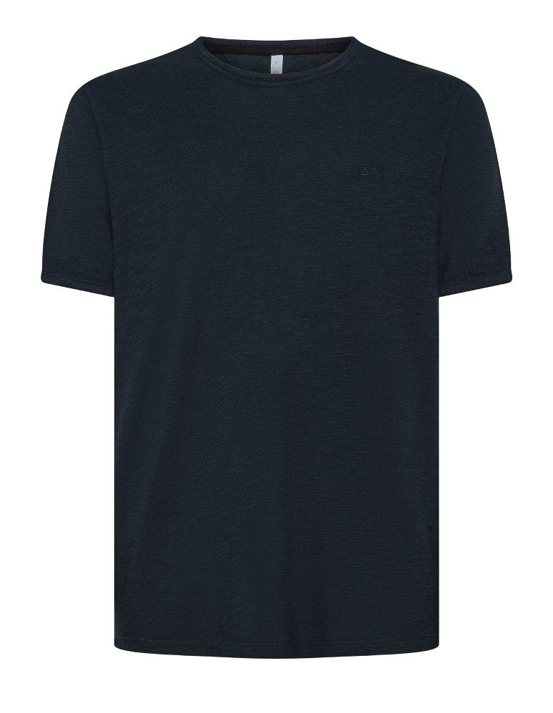 SUN68 UOMO T-SHIRT ROUND BOTTOM NAVY BLUE