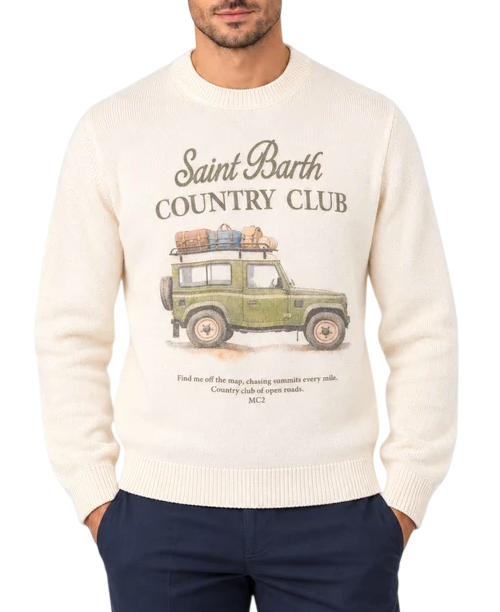 MC2 SAINT BARTH MAGLIONE UOMO COUNTRY ROADS PANNA