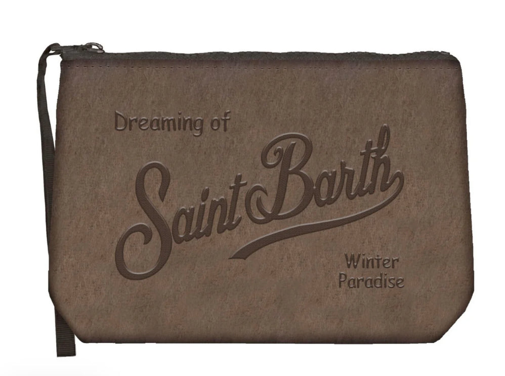MC2 SAINT BARTH POCHETTE ALINE FELT DA UOMO 18 EMB MARRONE