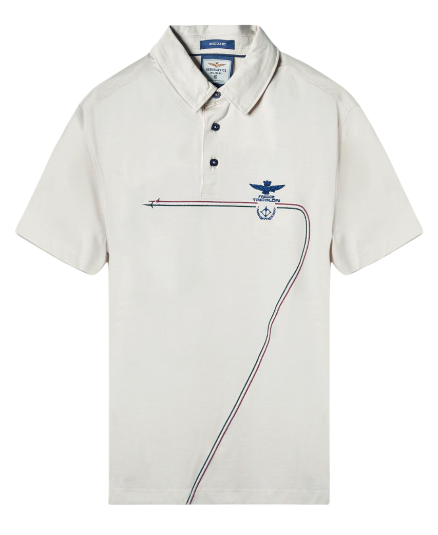 AERONAUTICA MILITARE POLO IN JERSEY CON SCIE TRICOLORI GHIACCIO