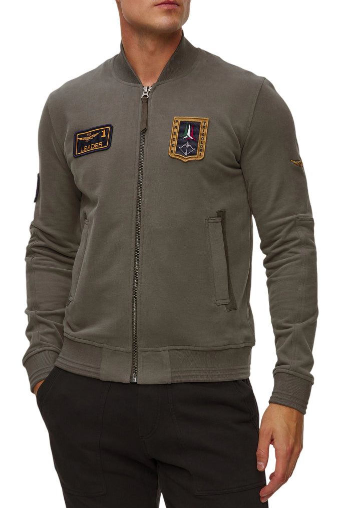 AERONAUTICA MILITARE FELPA UOMO FULL ZIP BELUGA GREY