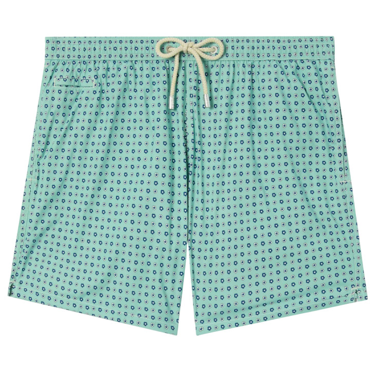 MC2 SAINT BARTH COSTUME MARE LIGHTING MICRO VERDE CHIARO CON STAMPA GEOMETRICA ALL-OVER